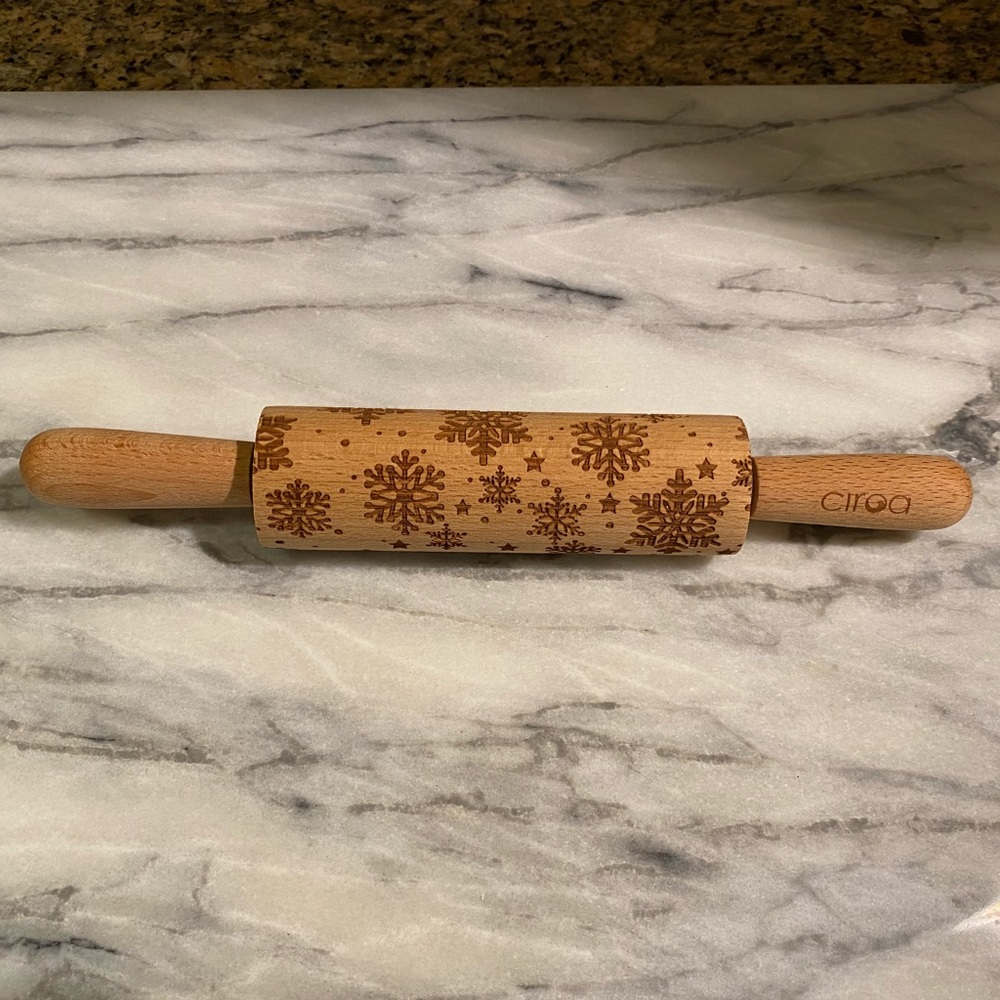 NWOT Cookie Stamp Rolling Pin - Snowflakes